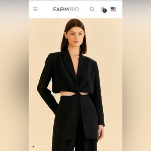Farm Rio Black Cut Our Blazer (Size XL/NWT)